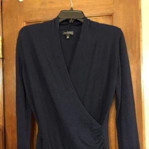 The Limited Navy Blue Faux Wrap Sweater - Medium